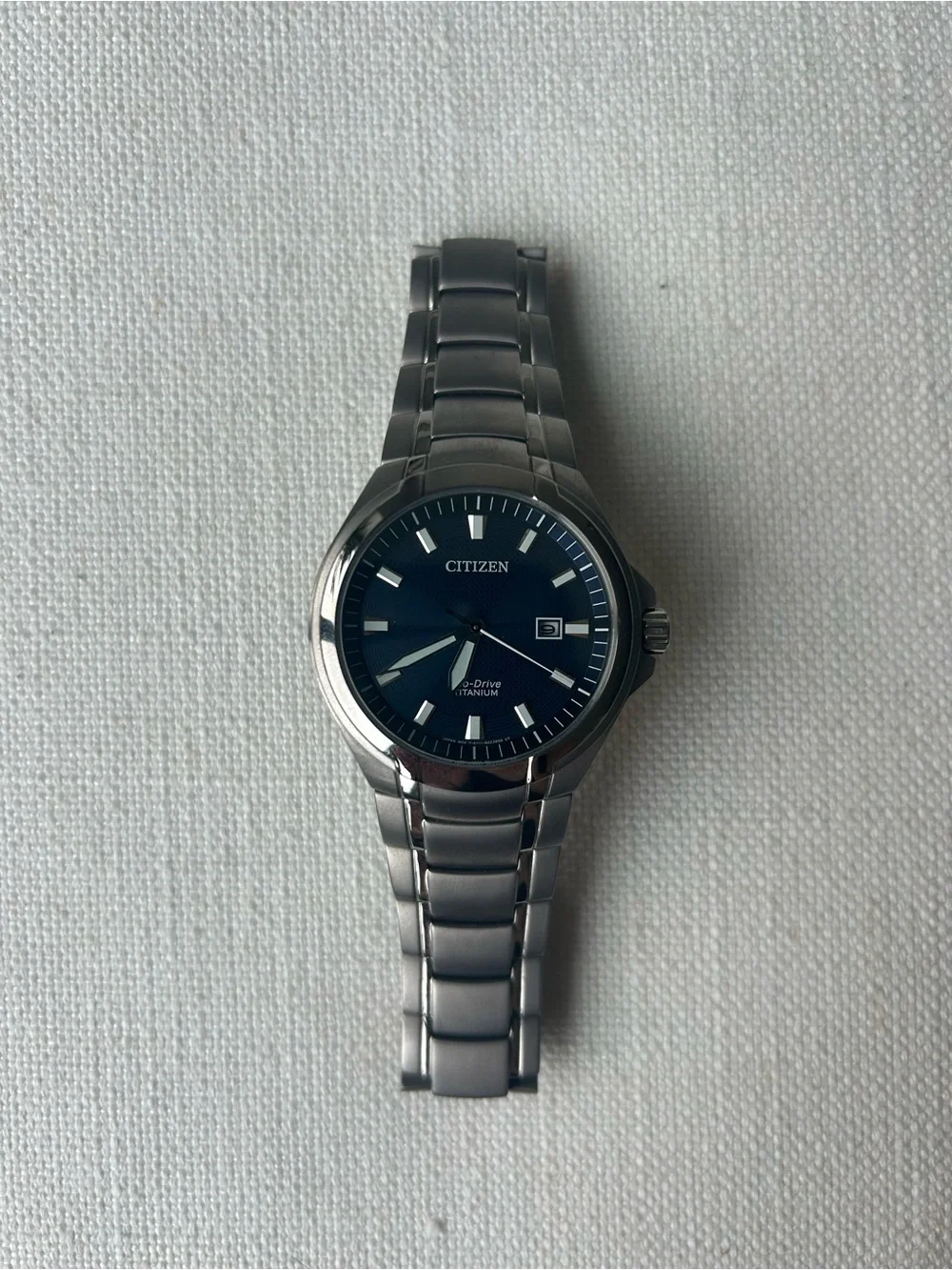 Citizen Paradigm Super Titanium Watch with Blue Dial & Stainless Bracelet